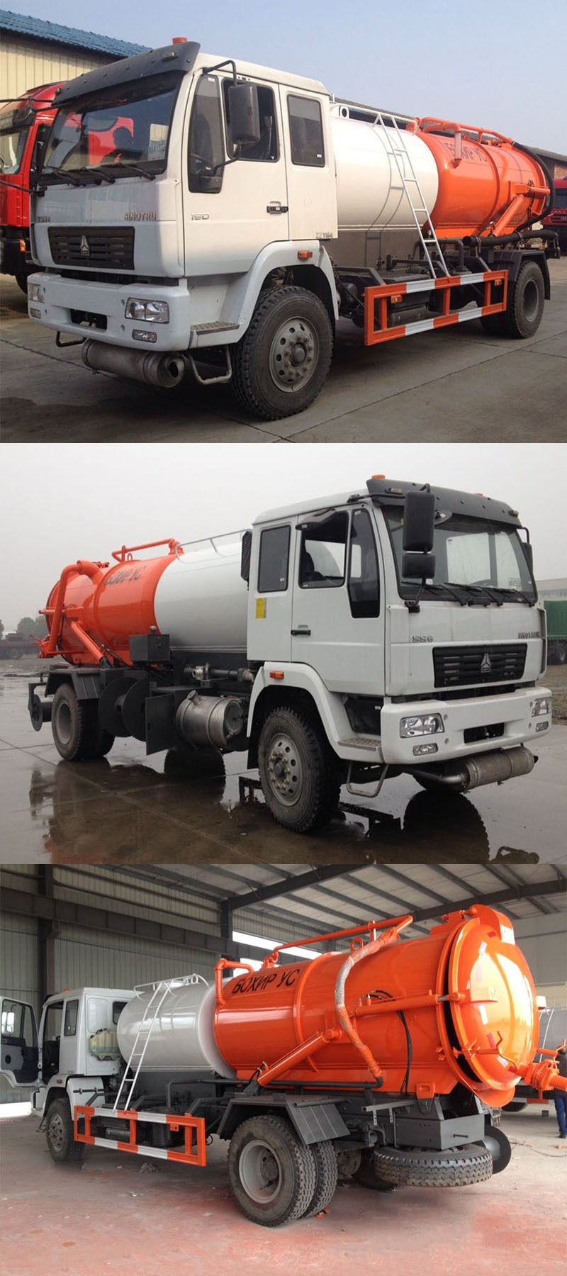 Sinotruk HOWO Combined Sewer Jetting Vacuum Tanker Truck (12000L Tank Cleaner Clean water 4m3, Wast Sewage Tank 6m3 RHD -LHD 4X2)