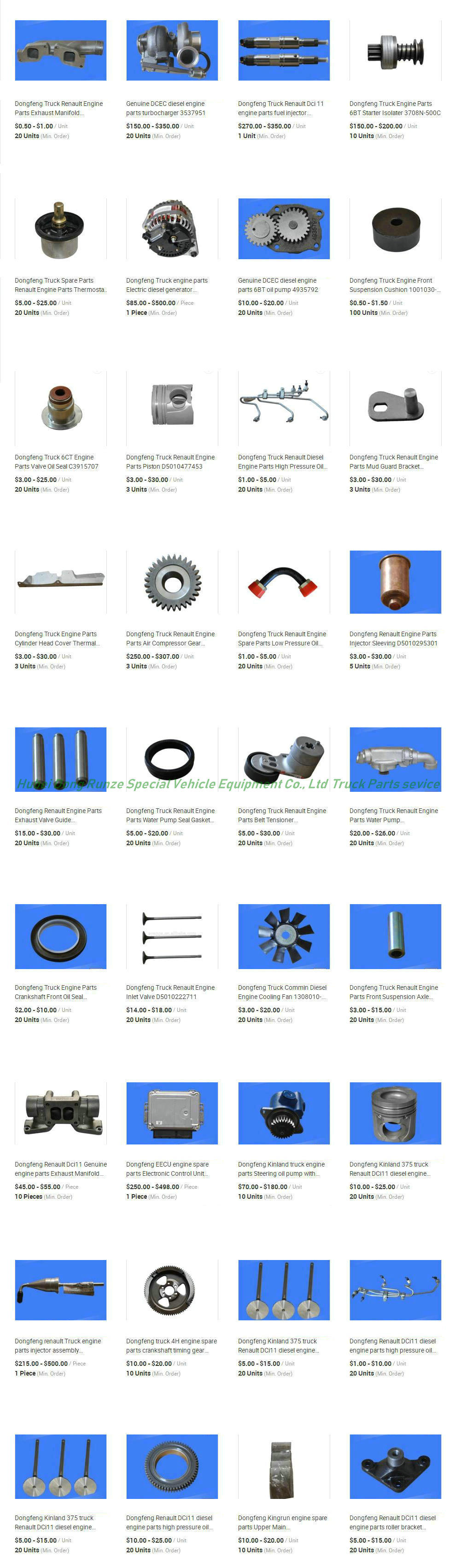 Dongfeng Kingrun Truck Engine Parts (Fan Coupling Assembly Piston Assembly)
