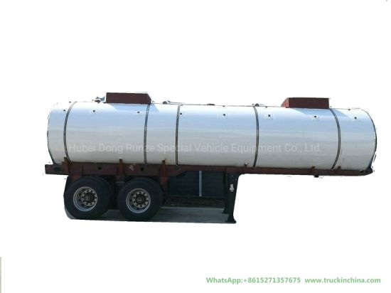 Sodium Hypochlorite Chemical Liquid Tanker Trailer (2 axles 19cbm Steel Tank inner Lined LLDPE Outer Insulated Rockwool 80mm for 10% -15% NaClO Bleach Javel)