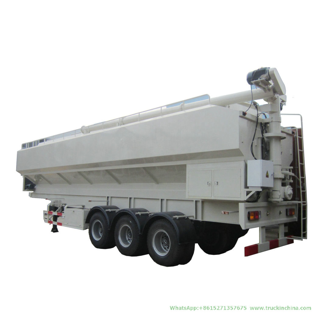 Tri-Axles Bulk Feed Tank Semi Trailer Customized with Electric Pump Hydraulic System Transport Livestock Chicken Duck Goose Feed