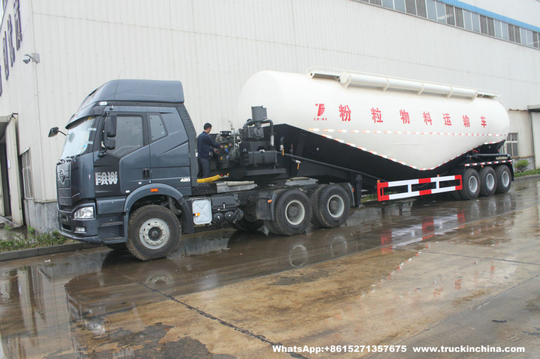 Customizing Heavy Duty 50t-70t Bulk Cement (Fly Ash, Flour, Powder Material) Transport Tanker Truck Semi Trailer