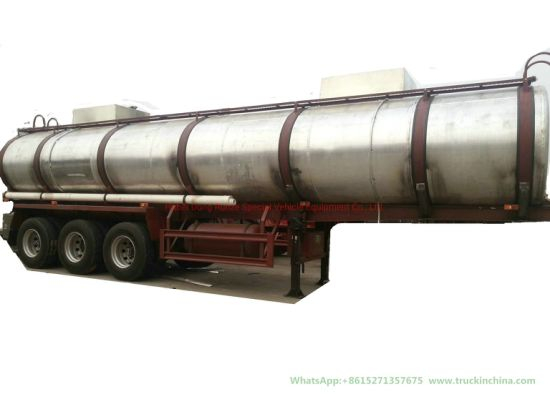 Nitric Acid Tanker Trailer Used for Transporting Nitric Acid Acetic Acid (Made Of Pure Aluminum, 2-3 Axles Road Tanker)
