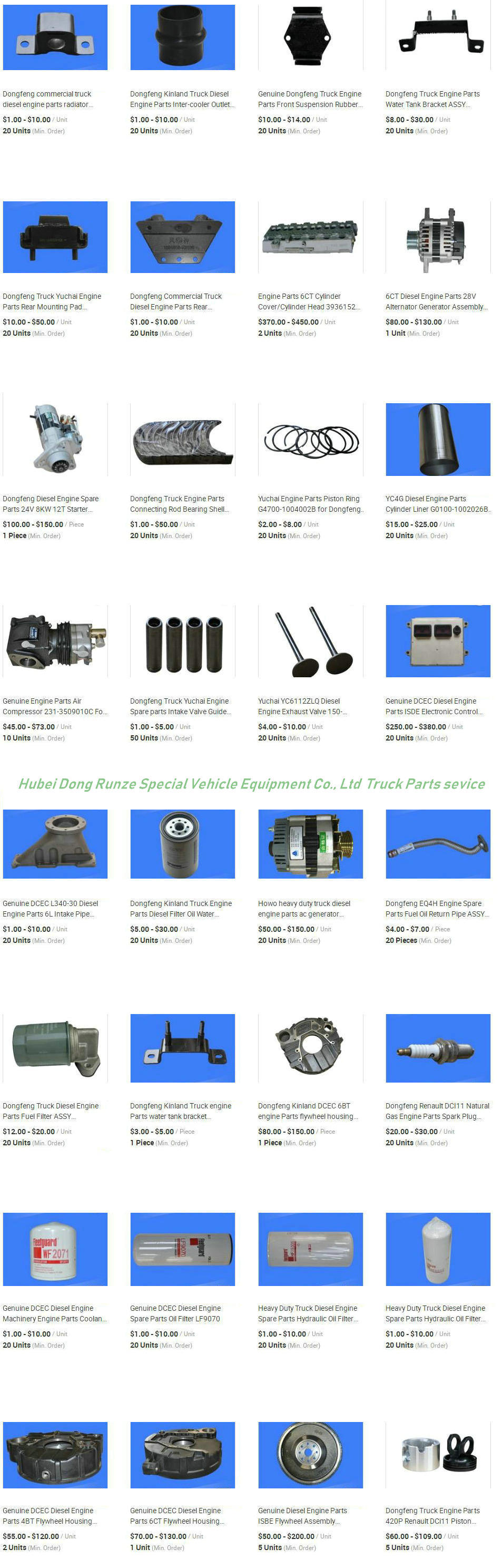 Dongfeng Truck Parts (Truck Engine Parts)