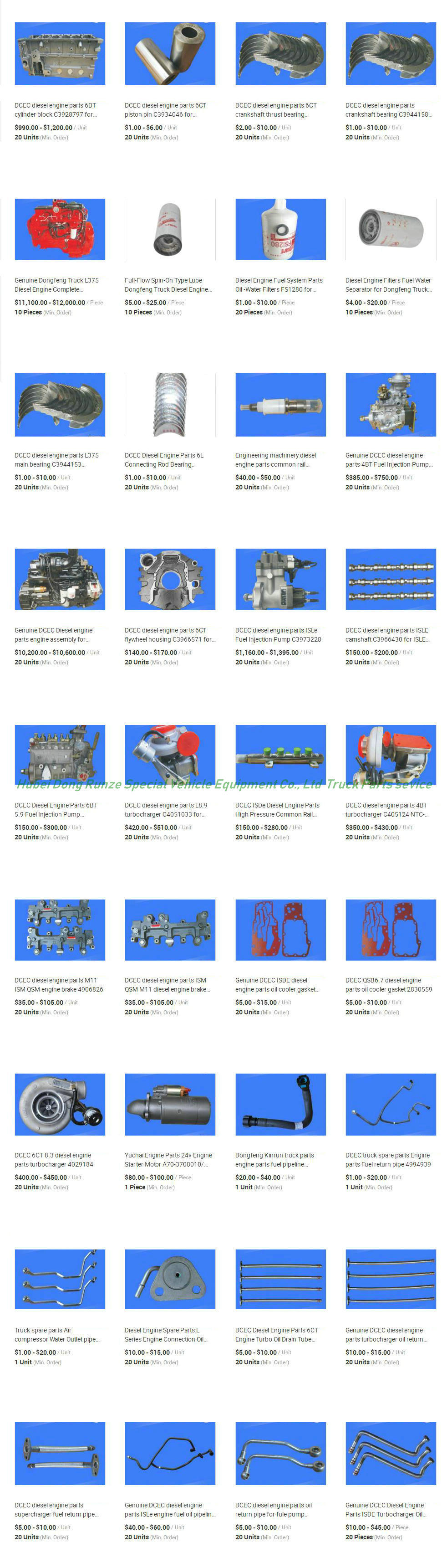 Dongfeng Truck Parts (Truck Engine Parts)
