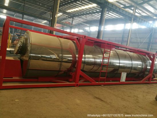 40FT Sulfur ISO Tank Container (Insulated Cladding Stainless Steel 316L Tank for Liquid Molten Sulfur Transport Storage)