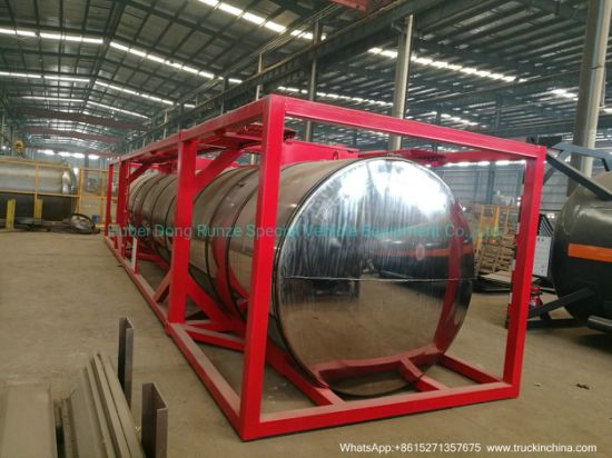 40FT Sulfur ISO Tank Container (Insulated Cladding Stainless Steel 316L Tank for Liquid Molten Sulfur Transport Storage)