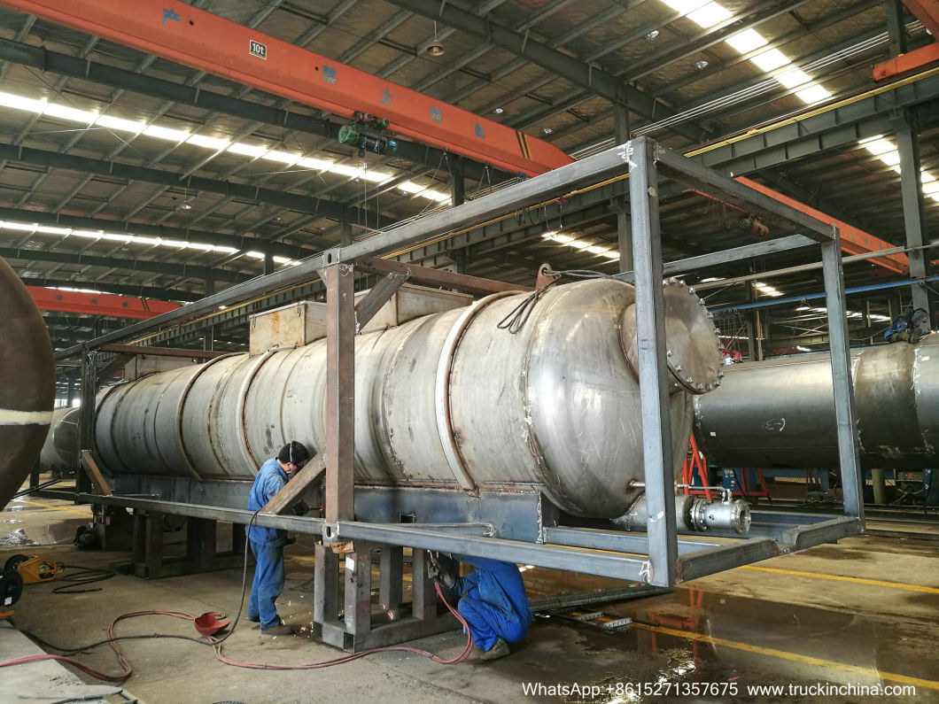 40FT Sulfur ISO Tank Container (Insulated Cladding Stainless Steel 316L Tank for Liquid Molten Sulfur Transport Storage)