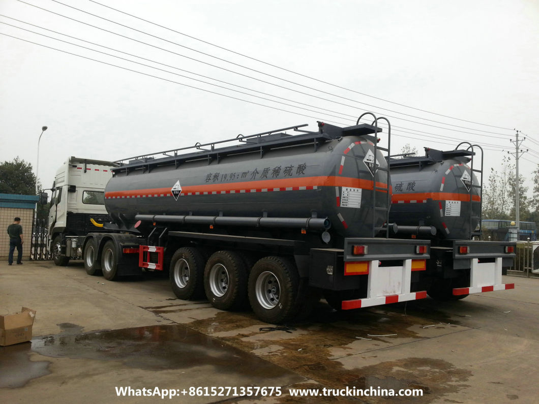 3 Axles Caustic Soda Tanker Semi-Trailer (Sodium Hydroxide Steel Tank Lined LLDPE)