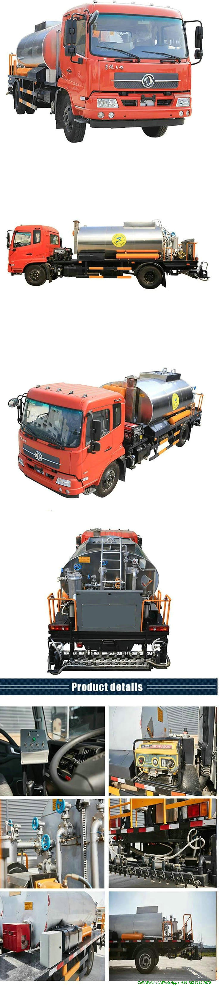 Dongfeng Asphalt Distributor 6000L Tank Spraying Nozzles 30 Nos (Asphalt Tank Insulated Spray Bitumen 4.5 -5 meters)