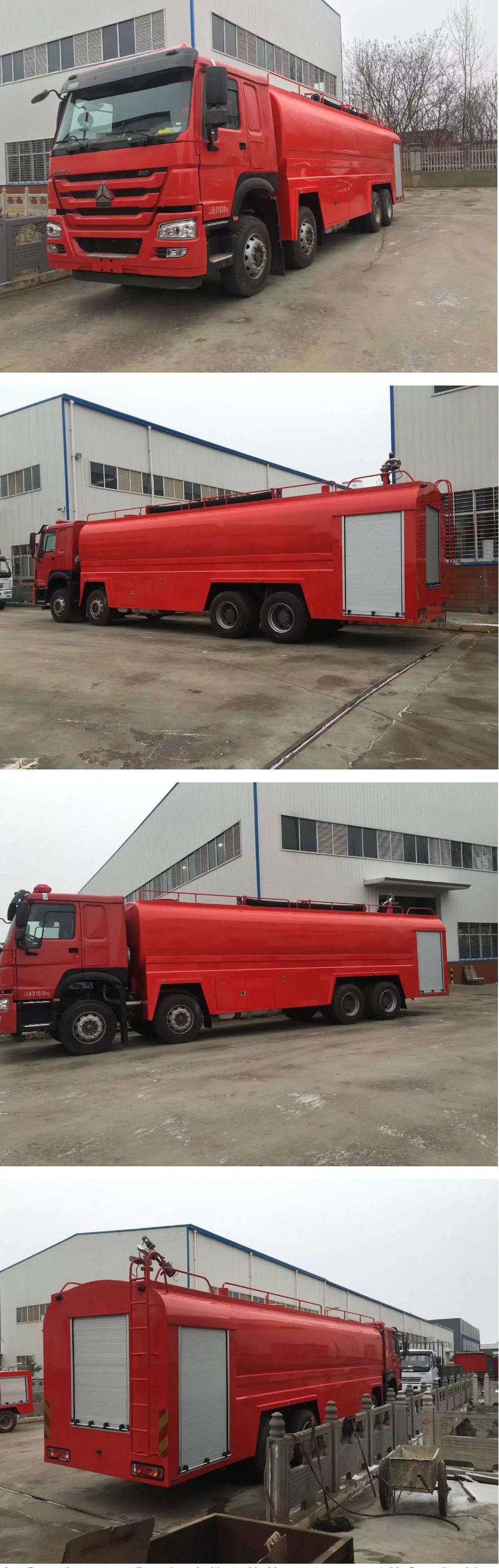 Sinotruk HOWO 12 Wheelers Water Bowser Fire Trucks 20000 -28000liters with Fire Pumper