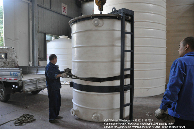 13200 Gallon Hydrochloric Acid Storage PE Tank (Vertical/Horizontal LLDPE Tank Sodium Hypochlorite, HCl Acid 10566Gal, 7925Gal, 5283Gal, 3962Gal, 2641Gal)