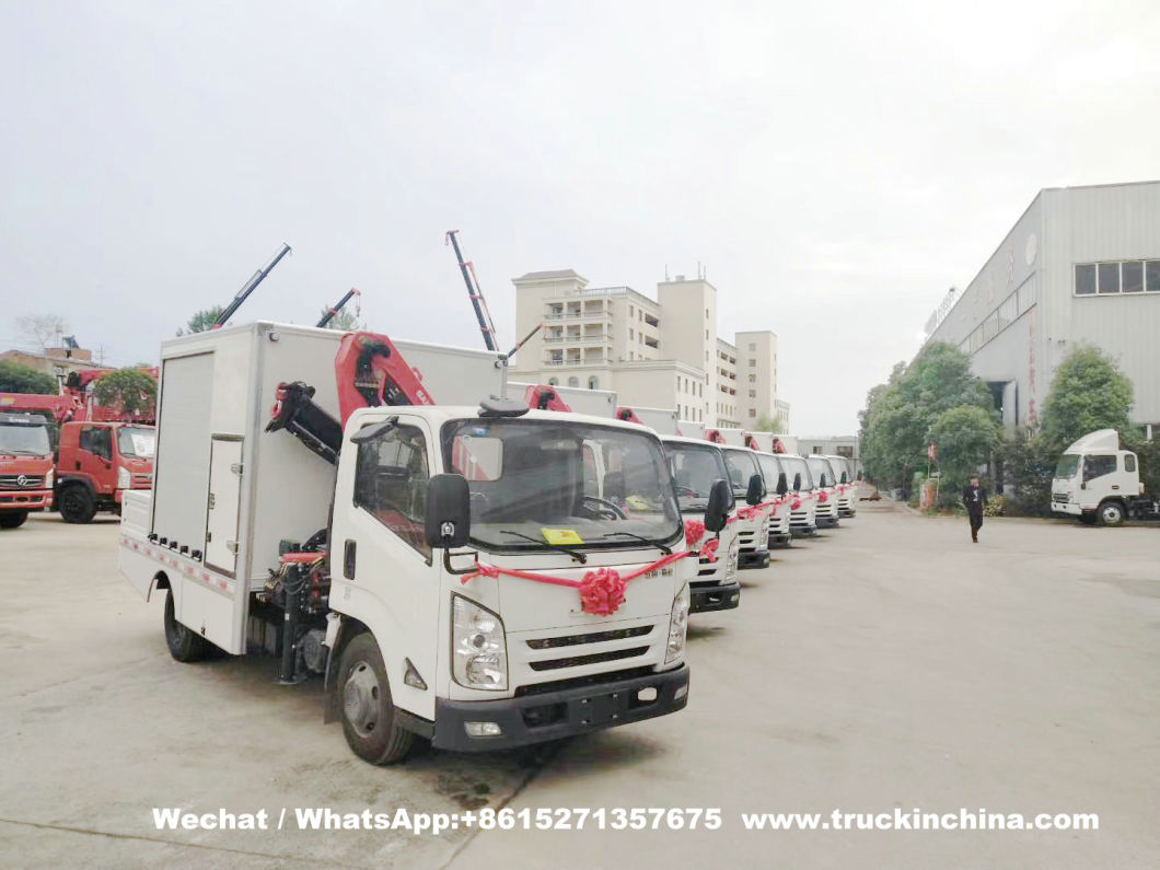 Customized Jmc Rescue Vehicle Workshop Truck with Sany Palfinger Spk6500 Crane 3.3 Ton