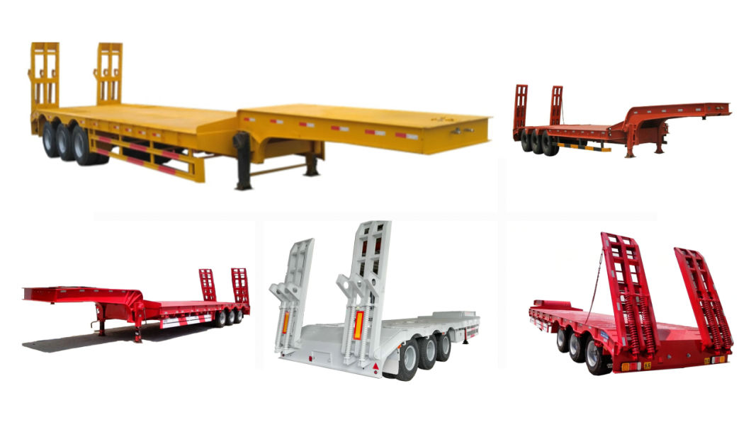 Heavy Haul Equipment Trailer 4 Axles Low Bed Semi Trailer 60ton 80ton 100ton