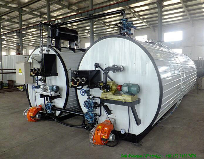 Oil Fired Heats Asphalt Tank, Bitumen Tank (Storage Capacity 34CBM-100CBM Skid with 2 Burners for Hot Liquid Asphalt)