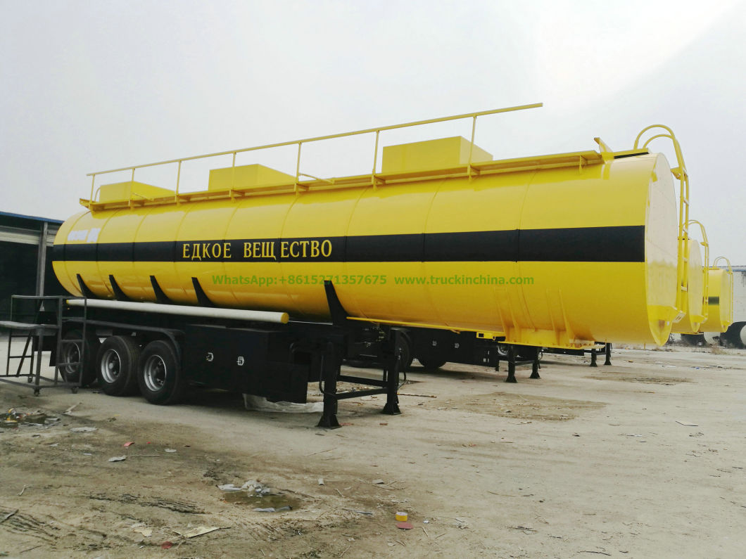 Hydrochloric Acid Sodium Hypochlorite Chemical Liquid Transport Tanker Trailer with Acid Pump and Insulated Rockwool