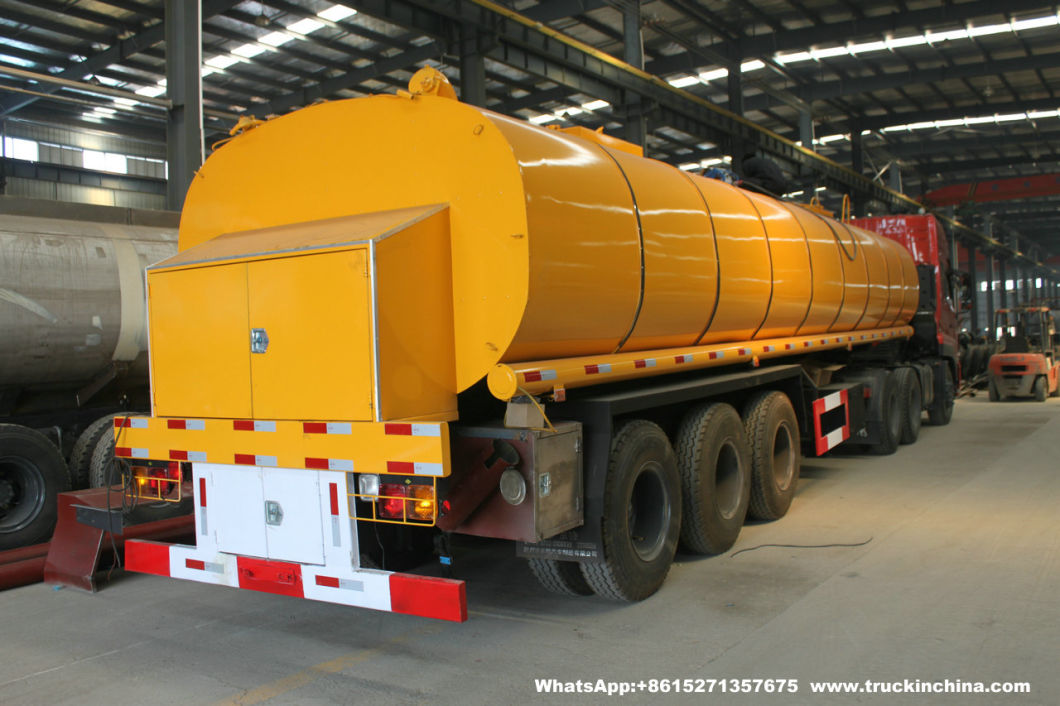33t Asphalt Tanker for Liquid Hot Bitumen Transport with Heating System Rockwool Wraped Insulation with Baltur Diesel Oil Burner Generator