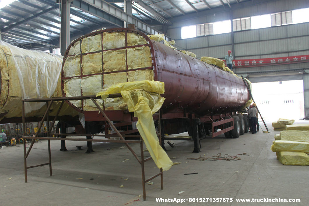 33t Asphalt Tanker for Liquid Hot Bitumen Transport with Heating System Rockwool Wraped Insulation with Baltur Diesel Oil Burner Generator