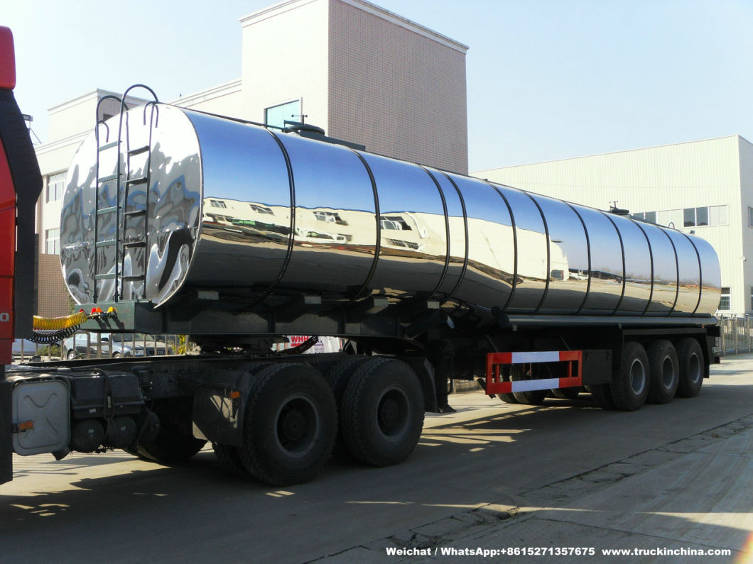 Customzing 40t -60t Heat Insulated Stainless Steel Tanks Trailer (Stainless Aluminium Alloy Tanker Truck For Hot Waxs Chemical Liquids)