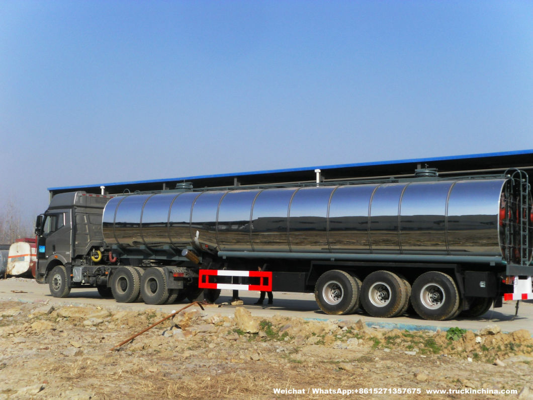Customzing 40t -60t Heat Insulated Stainless Steel Tanks Trailer (Stainless Aluminium Alloy Tanker Truck For Hot Waxs Chemical Liquids)