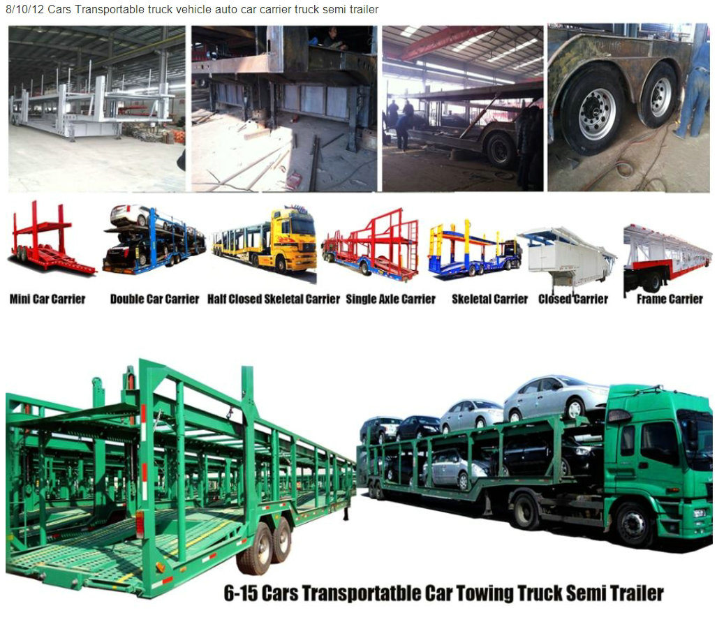 Customization Hydraulic Double Deck Car Carrier Semi Trailer (6-12 Units Car Transport Van Trailer)