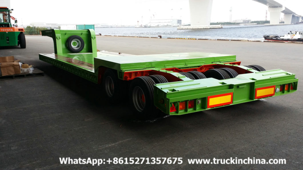 Hydraulic Low Loader 2 Axle 16 Wheel Hydraulic Gooseneck Lowbed Semi Trailer