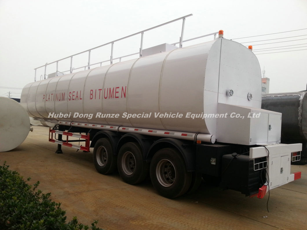 Hot Liquid Asphalt Tanker Trailer Truck 50, 000 Liters with Two Burner Heater Insulation Layer for Transport Bitumen, Liquid Asphalt, Coal Tar Oil, Crude Oil