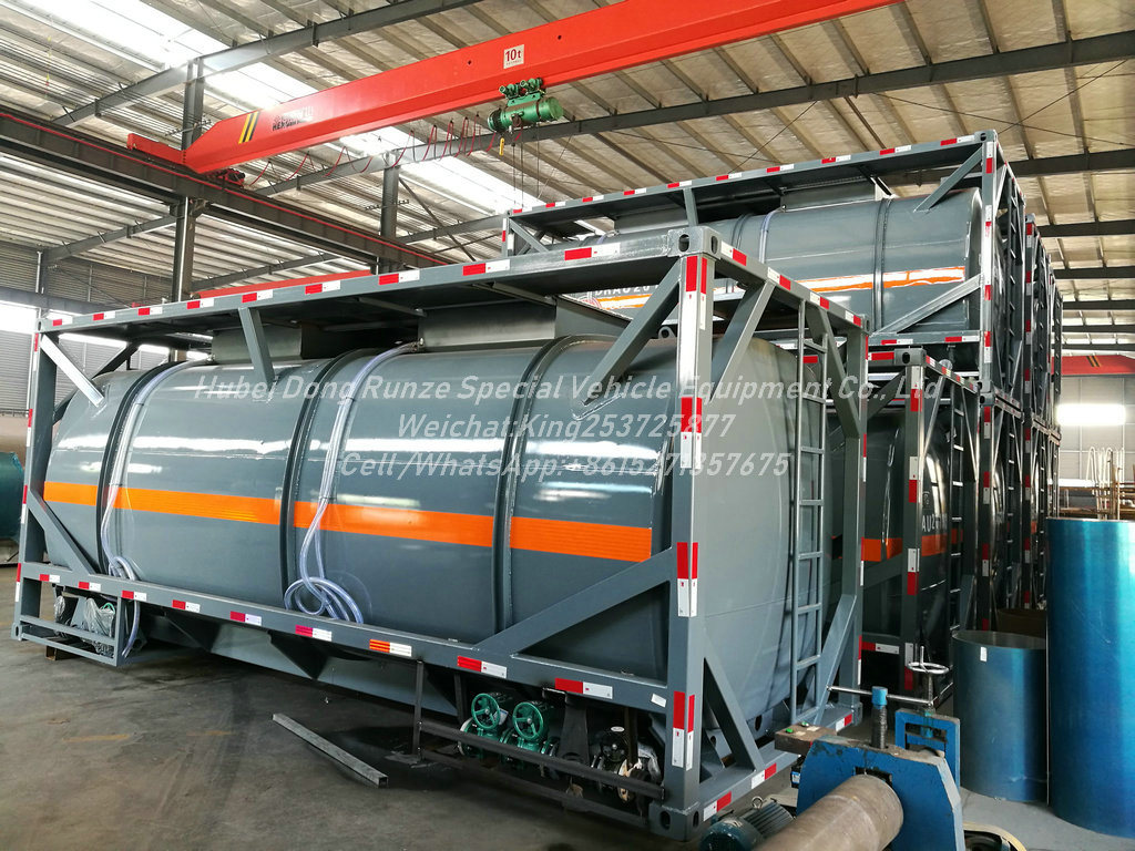 20FT ISO Hydrochloric Acid Tank Container 21cbm (21000 Liters Steel Lined LLDPE) for Vietnam Chemical Factory Acid Trailer Transportation