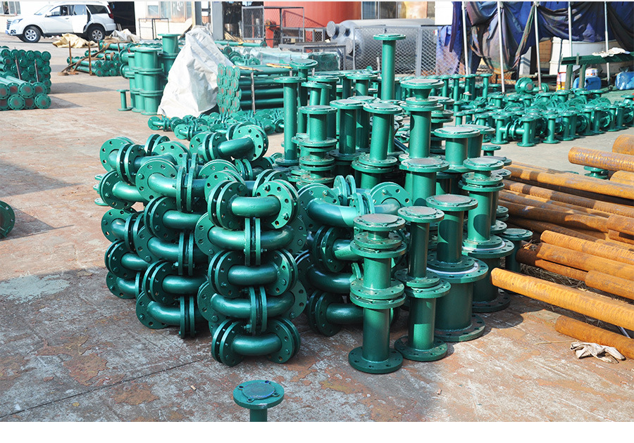 Anticorrosive Steel Lined Plastic PTFE, LLDPE Pipe (Three / 4 Way Elbow Pipe) Use for Sulfuric Acid Hydrochloric Acid HCl, Naoh, Naclo,