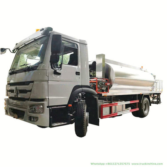 HOWO 16 Ton Intelligent Asphalt Distributor Truck 6m3 Asphalt Emulsion Tank