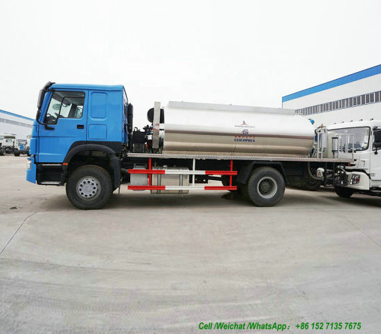 HOWO Road Asphalt Spraying Tank Truck (Asphalt Tank 8000-10000L Insulated Spray Bitumen 4.5 -6 meters)
