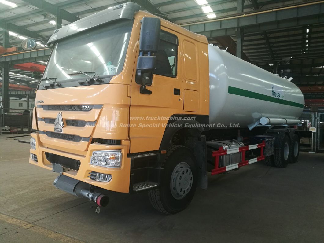 LPG Bobtail Tanker Truck HOWO 12 Wheels Drive 30cbm Tank Mounted with LPG Pump computer Dispenser
