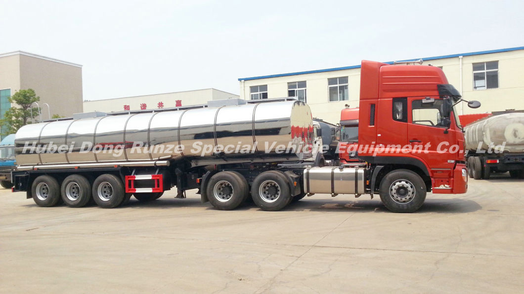 3axles Stainless Steel Emulsion Tank Semi Trailer Insulated Cladding Stainless Steel 27.3cbm for Road (Tanker) Tansport Un2426 Ammonium Nitrate (NH4NO3)