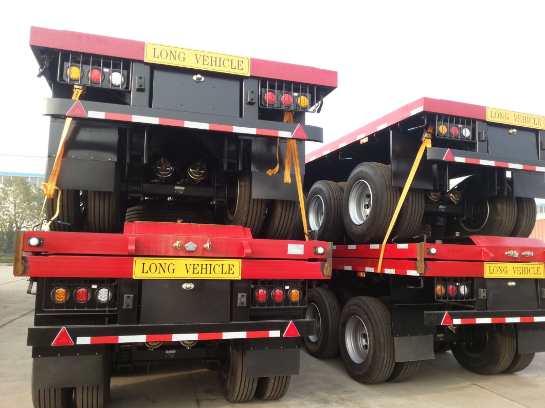 Flatbed Trailer for Cargo Transport Side Wall Removable or 40FT Container 45ton (Multi-Functions)