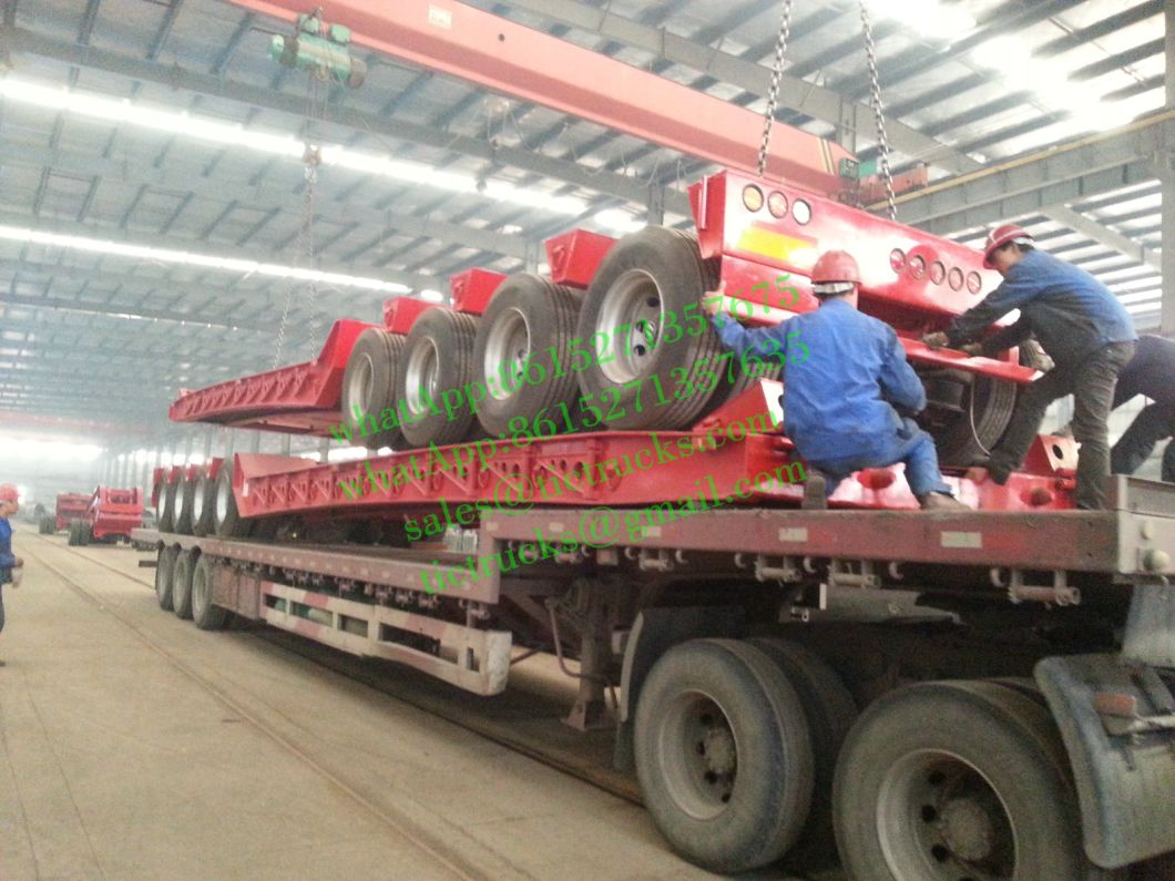 120 -150ton Hydraulic Detachable Gooseneck Lowbed Trailer 5 Axles Front Loading with Removable Dolly Trailer with - Removable Gooseneck for Heavy Oversize Load