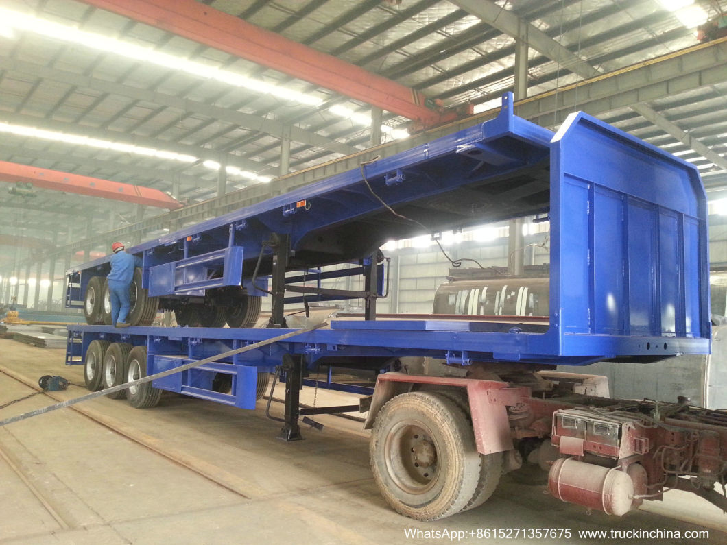 40FT Flatbed Container Semi Trailer (Flatbed Container Trailer With Front Board)