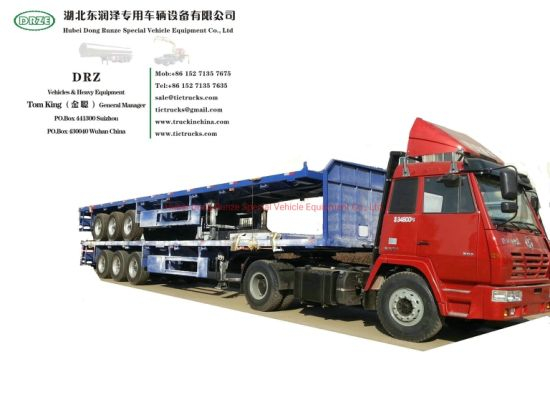 40FT Flatbed Container Semi Trailer (Flatbed Container Trailer With Front Board)