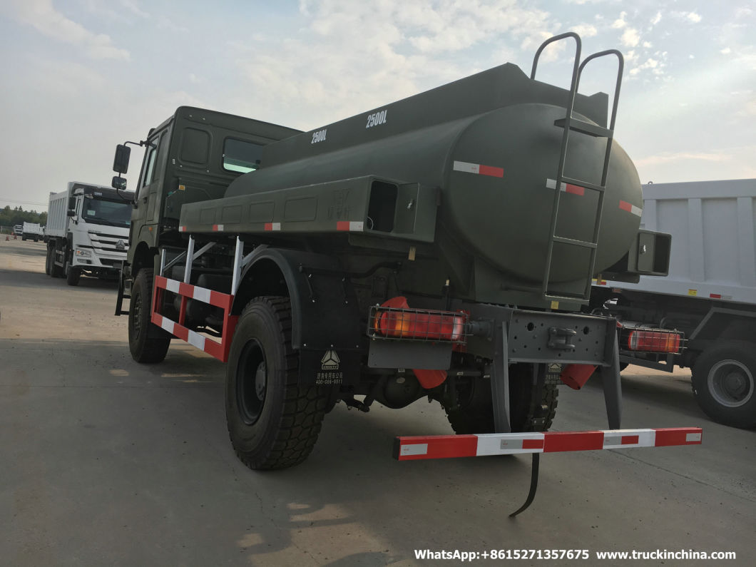 HOWO Diesel Fuel Bowser Truck 5000-10000 Liter (4X4 Wheels All wheels Off Rough Road Transport Gasoline, Diesel Oil, Lubricating Oil and Coal Tar Oil Tanker)