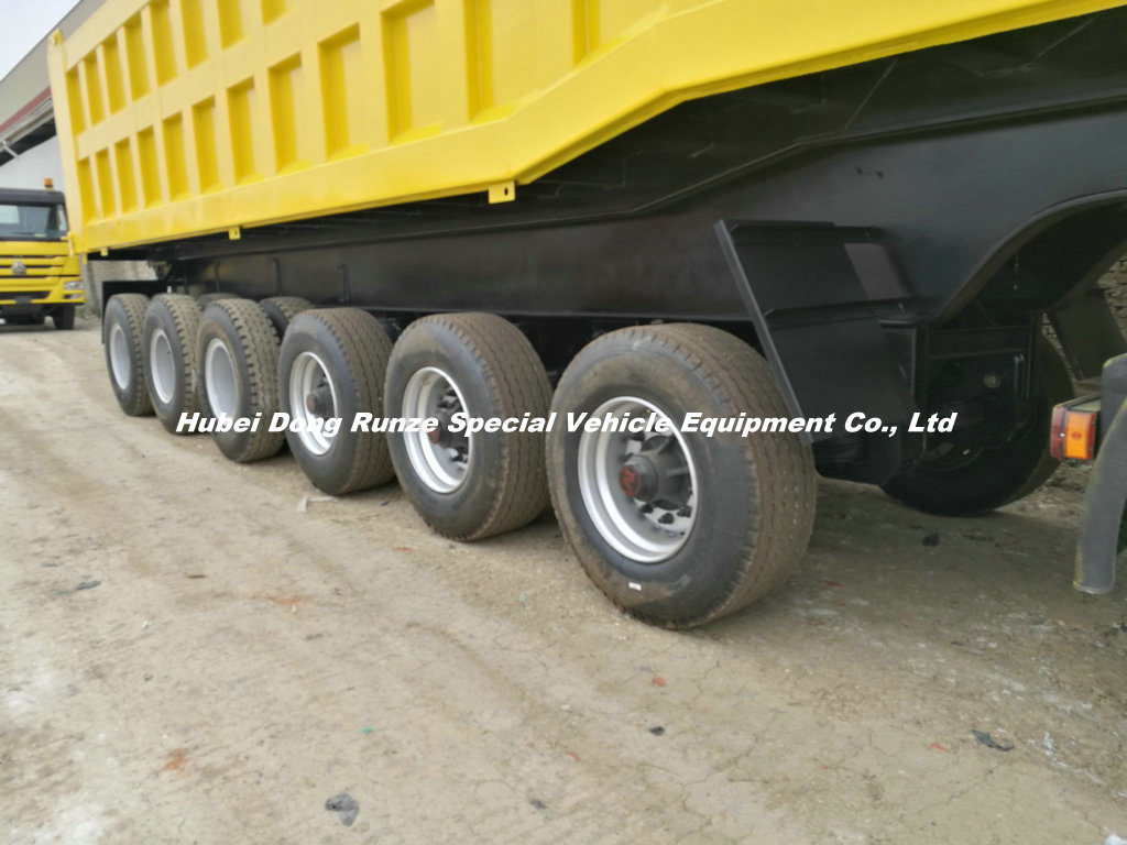 6 Axles Trailer Tipper 80ton-100ton Heavy-Duty for 100 Ton Mangenese and Bauxite Ores Transport