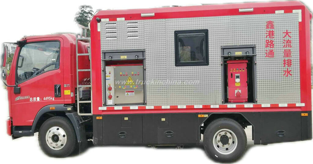 HOWO Flood Rescue Truck with Mobile Drainage Pump1000 m3/h