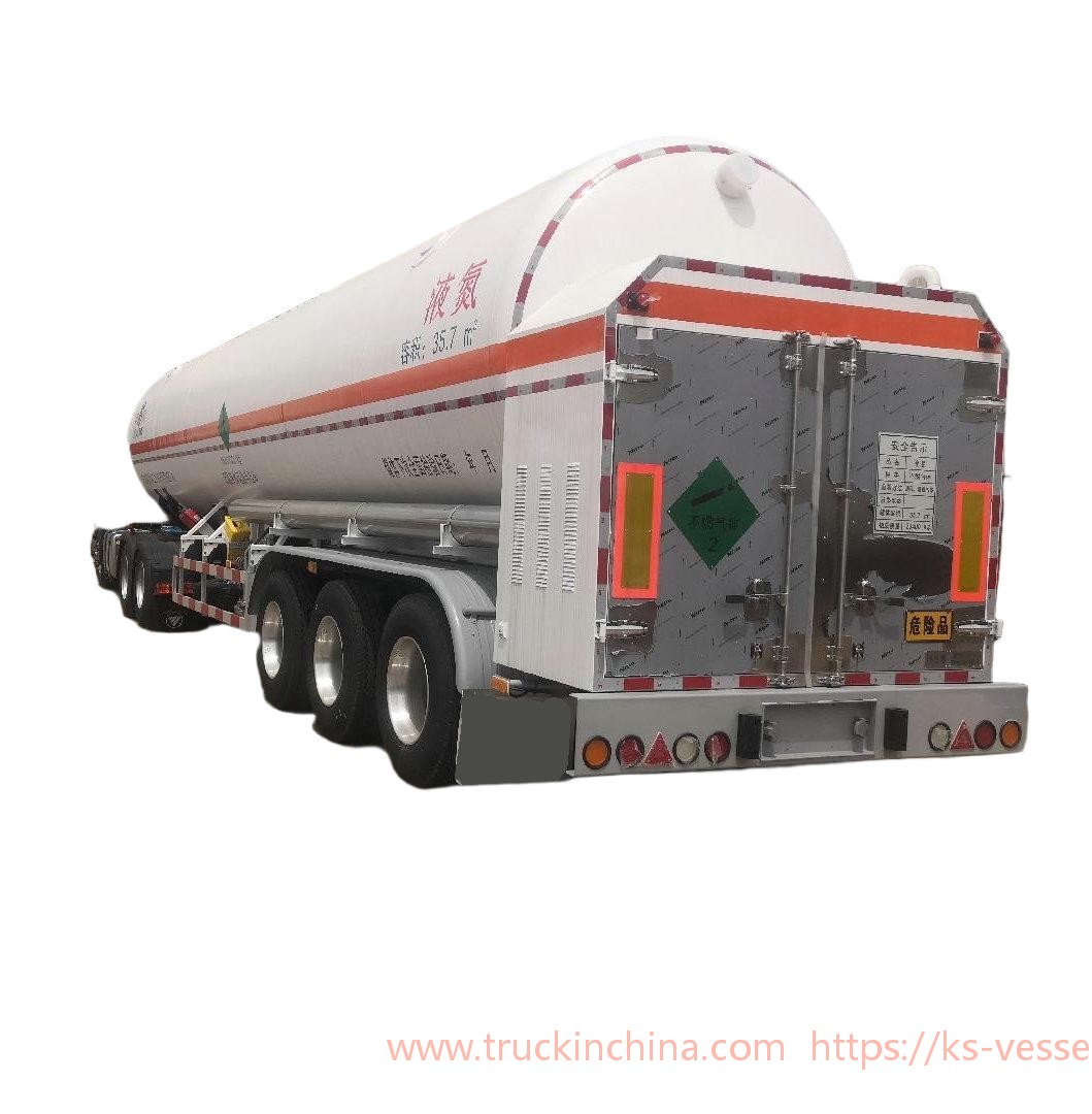 3 Axles 35 M3 26T Cryogenic Liquid Nitrogen Tanker Semi-Trailer 