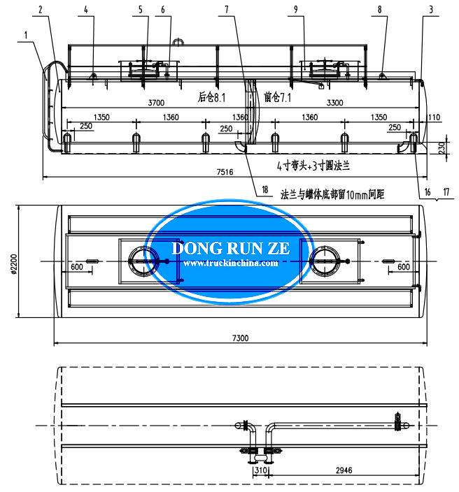 Hydrochloric Acid Tank Container elliptical