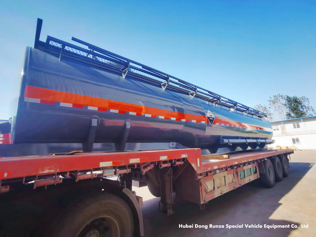 PE lining acid tank trailer for Hydrochloric Acid HCl Sulphuric Acid (5)