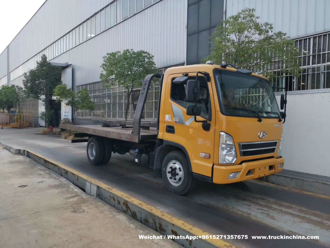 Hyundai 6t Flatbed Car Carrier Road Recovery Tow Truck (4 ton winch 5m Tilt Deck Tray Light Duty Wrecker)