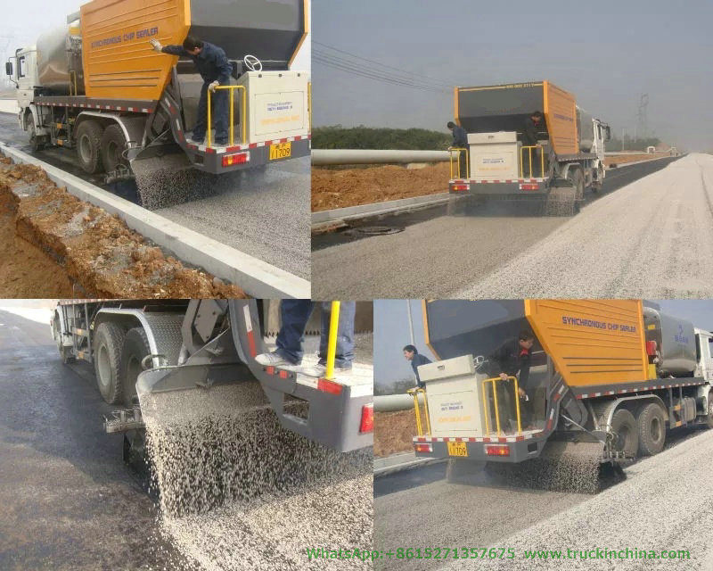 Dongfeng Synchronous Asphalt Gravel Chip Sealer Truck, 6m3 Road Asphalt Concrete Spreader Truck