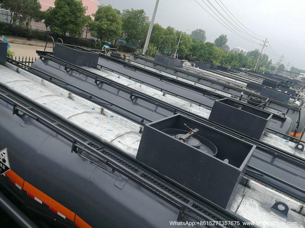 4 Compartments Hydrochloric Acid Tanker (3 Axles 19m3-30m3-5000USG-8000USD-Steel Lined LLDPE Tank For Transport HCl,NaOH , NaCLO,PAC,H2SO4 ,HF,H3PO4 Chemical)