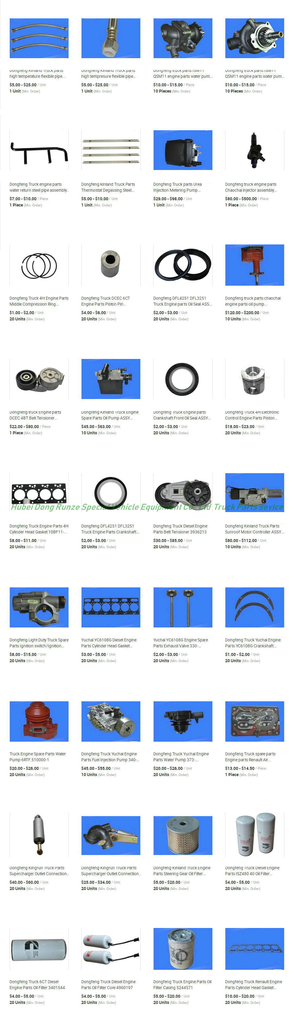 Dongfeng Kingrun Truck Engine Parts (Fan Coupling Assembly Piston Assembly)