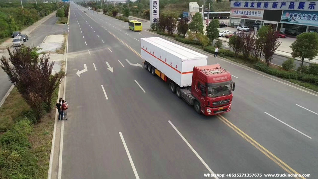 Customizing 3 Axles Insulated Van Explosion-Proof Blasting Goods (Explosive Detonator, Blasting Cap) Transport Trailer