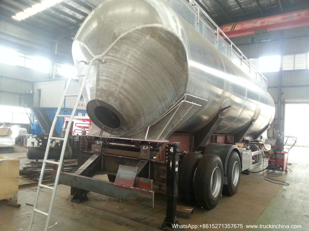 Wheat Flour Bulk Tanker with Tipping Hydraulic Cylinder (6000USG-10000USG Wheat, Flour, Bulk Powder Aluminum Alloy Tipper Tanker Truck)