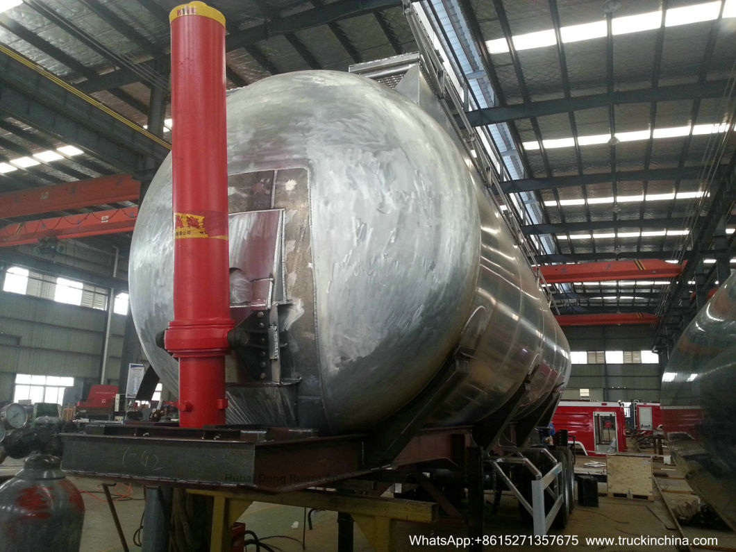 Wheat Flour Bulk Tanker with Tipping Hydraulic Cylinder (6000USG-10000USG Wheat, Flour, Bulk Powder Aluminum Alloy Tipper Tanker Truck)