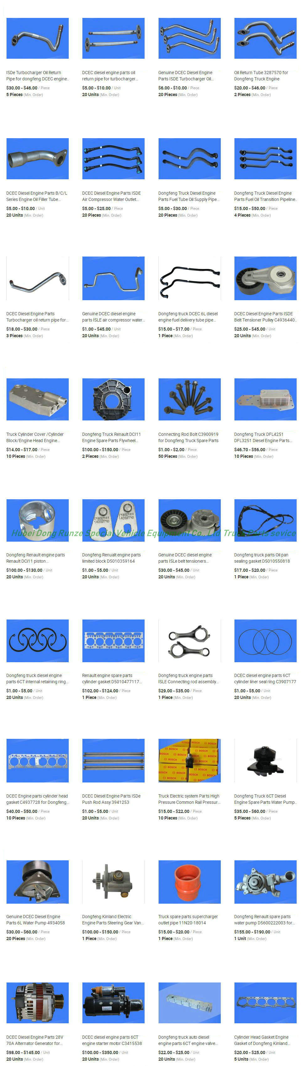 Dongfeng Truck Parts (Truck Engine Parts)